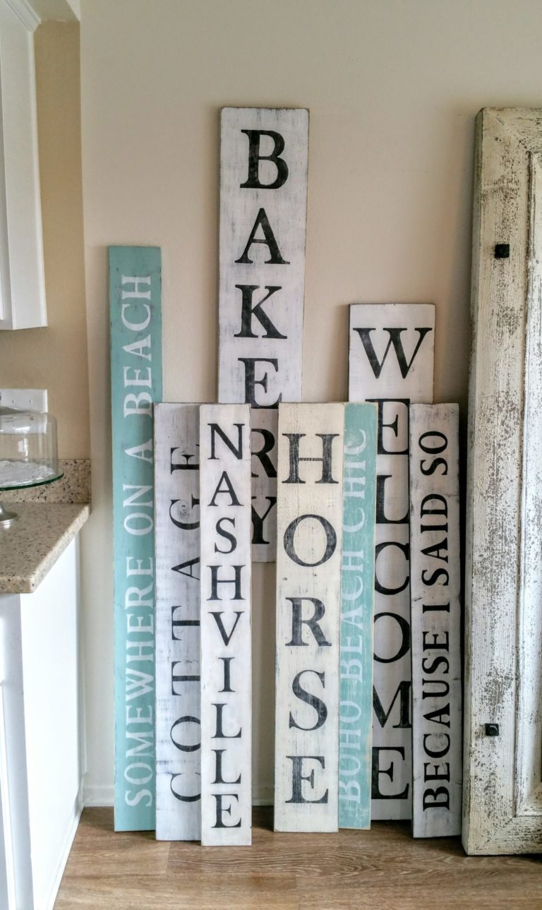 15 Easy DIY Distressed Wood Sign Templates - The Striped Barn
